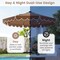 Costway 9.3 FT Solar Patio Umbrella Outdoor Market Sunshade with 24 LED Lights,Ruffles Beige/Brown/Red/Gray/Turquoise